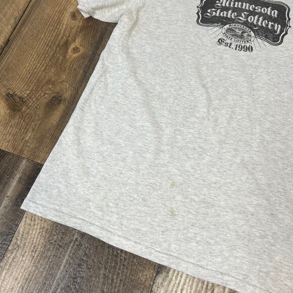 Vintage Minnesota State Lottery Gray Crew Neck T-Shirt Large - Picture 6 of 7